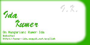 ida kumer business card